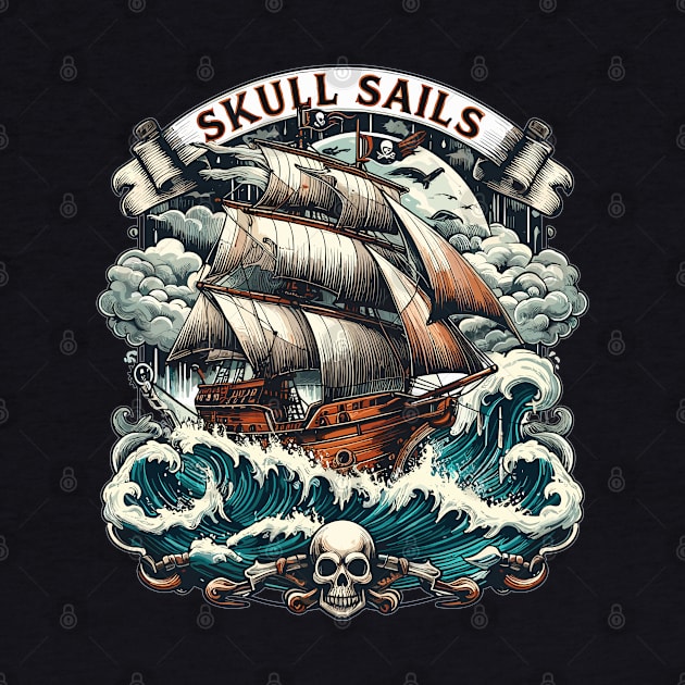 Pirate Ship, Skull Sails by Vehicles-Art